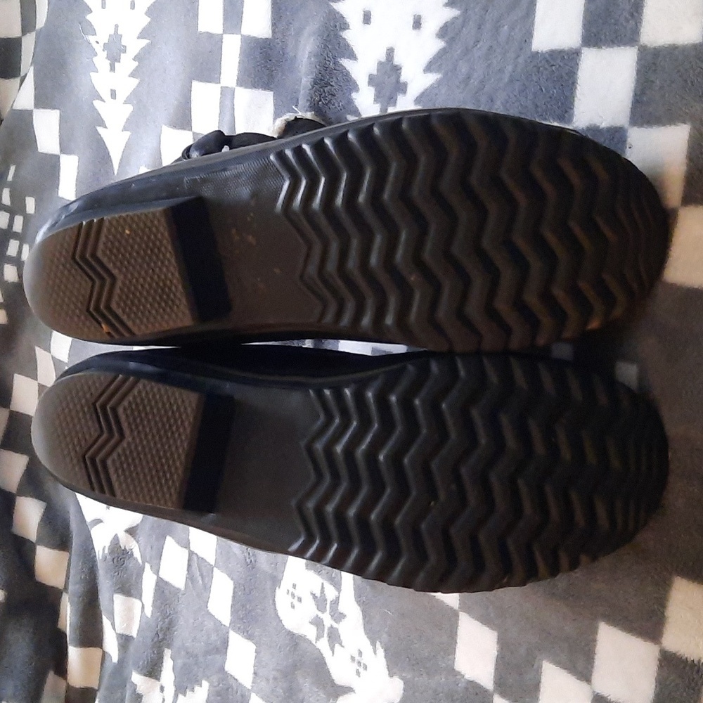 Sorel Black Leather Ankle Rubber Sherpa Lined Boots  NL2135-010 Size 9 - Picture 16 of 16